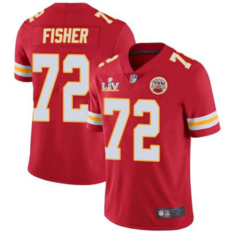 Super Bowl LV 2021 Men Kansas City Chiefs #72 Eric Fisher Red Limited Jersey
